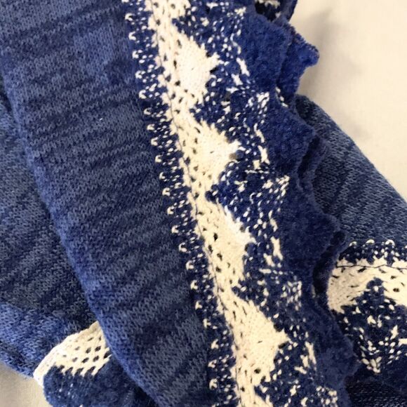 WinWin Off-Shoulder Tunic Top Medium Women Blue Lace Sleeve BOHO Hippie Boho - Picture 12 of 12